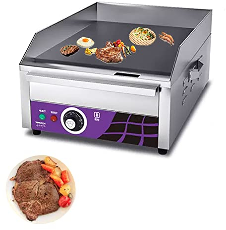 Plancha Eléctrica Placa Calefactora Plana Para Encimera Comercial, Placa Caliente Para Encimera De Temperatura Ajustable De Acero Inoxidable Parrilla Para Barbacoa Plancha Eléctrica Antiadherente Ef