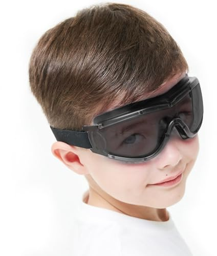 MOVNUOCA Schutzbrille Kinder für Nerf Spielen Stoßfest Gläser Beschlagfrei Verstellbarer Riemen Passform für 5-12 Jahre