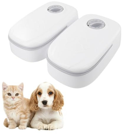 Automatic Cat Feeder, 2 Meal Cat Feeder Automatic with Timer 48H, ABS 700ML Pet Food Timer Dispenser for Dry and Wet Food, Pet Feeders for Cats and Small Dogs