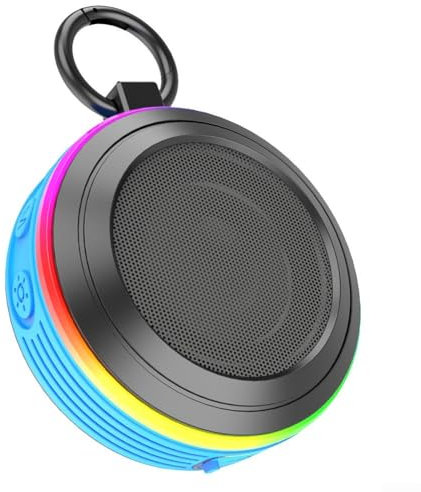UTTASU Blue-tooth Dusch-Lautsprecher, tragbarer Blue-tooth Lautsprecher mit 360°-Surround-Sound, IPX7, wasserdicht, mit FM-Radio, wasserdicht, kabelloser Lautsprecher mit Saugnapf für Badezimmer,