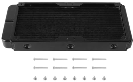 Nicear Kit de radiateur de refroidissement à eau fileté en aluminium à 18 tuyaux pour système de refroidissement du processeur de l'ordinateur PC