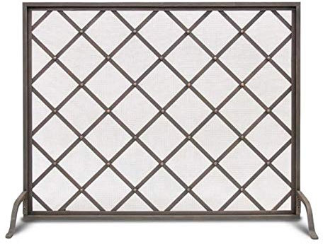 CCKUYT Kaminschutzgitter Funkenschutz Kaminschutzgitter für Kamine Einteiliges Kamingitter für Zuhause und Herd, Flachpaneel, 39 B x 31 H, Pulverbeschichtung