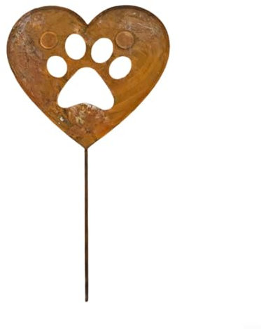 BlesConi Vintage Metal Heart Garden Stake Rustic Outdoor Decorative Ornament For Lawn Patio Balcony 51cm