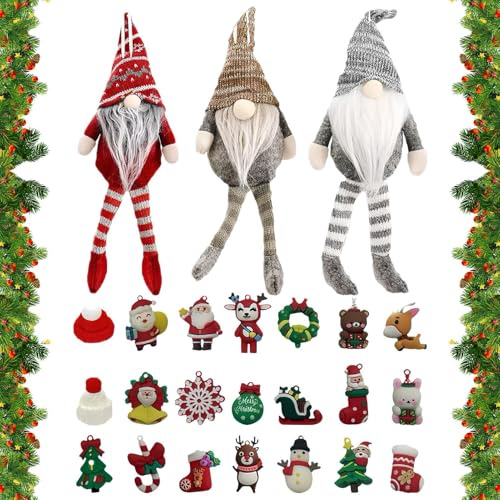 Calendrier de l'Avent Noël 2025 | 24 Jours Décompte Noël 2025 | Décorations de Collection pour Table Foyer Fenêtre Porte Festives