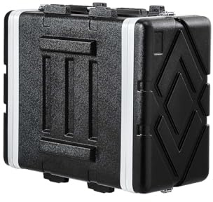 HOHIYO ABS 19 6u Rackmount Flight Cases with Front Watertight Dust-Proof with Space Shock Mount Racks with Microphone Compartments Standard 17 in Depth Server Rack Cabinet with ABS Construction