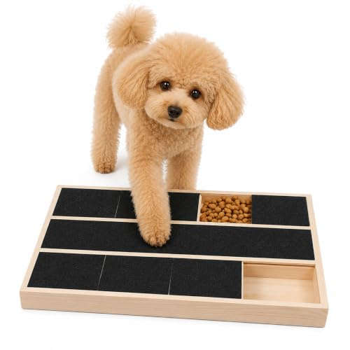 Lima Uñas Perro de Madera, Tabla Rascador con Compartimento para Premios, Papel de Lija Doble Cara, Alternativa sin Estrés al Cortaúñas, Portátil para Interiores y Exteriores (1 Unidad)