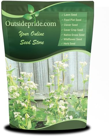 Outsidepride Buckwheat Seeds - 10lbs Annual, Fast-Growing, Easy to Grow Buckwheat Cover Crop Seeds for Green Manure, Bee Pasture & Pollinators, Wildlife Habitat, Soil Improvement, and Erosion Control