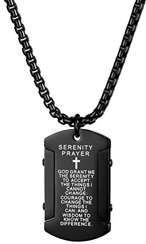 Cupimatch Kreuz Halskette mit Bibel Gravur Herren Kette Gebet Edesltahl Schmuck 61cm, Gold…