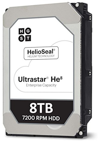 HGST Ultrastar He8 8TB Interne Festplatte HUH728080ALE600 3,5 Zoll HDD SATA 6Gb/s 512e 7200RPM 128MB 24/7 (Ricondizionato)