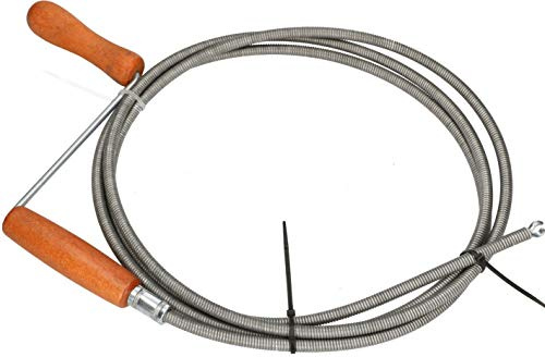 KOTARBAU Pipe Cleaning Shaft Diameter 9 mm Spring Steel Wire Galvanised All Sizes Channel Flexible Spiral Wood Handle Head Claw Claw Crank for All Drains, silver