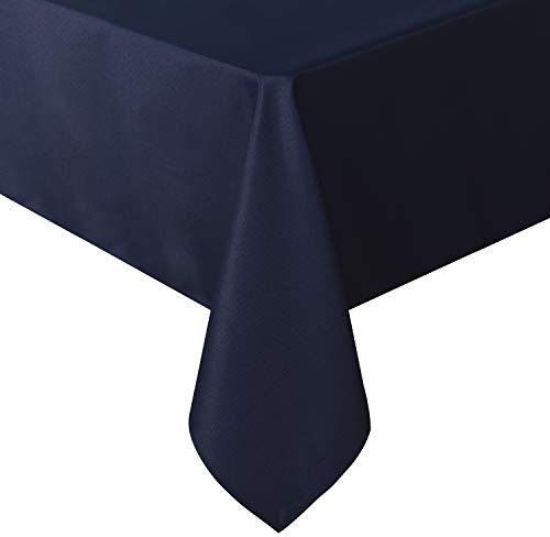 sancua Rectangle Tablecloth - 60 x 84 Inch - Stain and Wrinkle Resistant Washable Polyester Table Cloth, Decorative Fabric Table Cover for Dining Tables, Buffet Parties and Camping, Navy