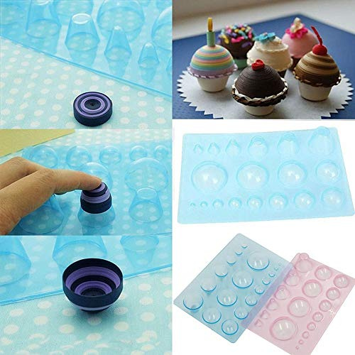 Kinnart Mini Plastic Paper Quilling Mould,13x20cm DIY Mini Plastic Paper Quilling Mould Half Ball Domes 3D Domes Craft Tool,Durable Tool,Easy to Clean Random Color