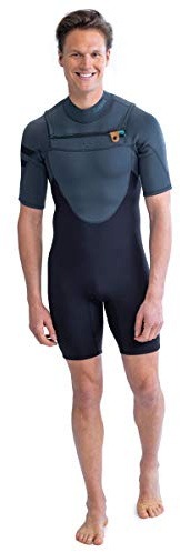 Jobe Perth Shorty 3/2 mm Chestzipper Traje de Neoprenes Tuta Uomo, Grigio, L