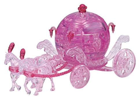 Crystal Puzzle | 3D Königliche Kutsche Pink | Transparentes Design | 67 Teile | Bausatz für Kinder und Erwachsene | HCM Kinzel