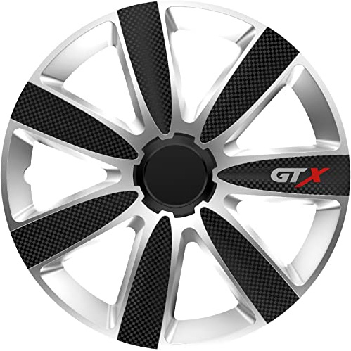 Zentimex SET Z480677 Radkappen Satz (4Stück) + Handschuhe 13 Zoll GTX carbon schwarz-silber