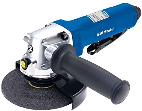 SW-Stahl S3297 Druckluft Winkelschleifer I Druckluftwerkzeug mit 1,4 PS Druckluftmotor I 12.000 U/min I Spindelarretierung