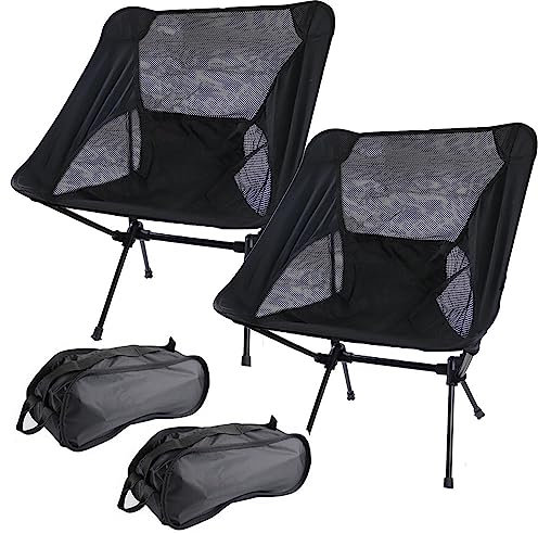 ZLYJ Klappstuhl, 2 Stück, Klappbar, Leicht, Campingstuhl, Angelstuhl, Strandstuhl Mit Tragetasche Und Getränkehalter Für Den Außenbereich, Tragbar Mit Kleinem Packmaß B