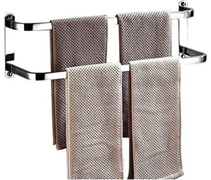 Handtuchständer Handtuchhalterhalter Wandmontierter Handtuchhalter 304 Edelstahl Multifunktions-Handtuchregal Für Küche, Badezimmer Handtuchstange (Color : Double Layers, Size : 15 inches)