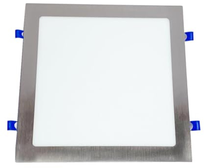 ONSSI Placa LED de Techo 25W 2500lm,Cuadrada 295x295 mm Blanco Frío (CCT Cambio en Blanco-Neutro-Cálido) Panel LED Níquel Super slim Empotrado Downlight Led (Marco Plata)