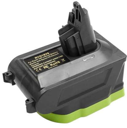 ZONADAH V6-Adapter für Ryobi 18-V-Akku, umgerüstet als Ersatz für kompatibel mit Dyson V6-Akku, funktioniert für Staubsauger-Kehrmaschine der Dyson V6-Serie (nur Adapter)