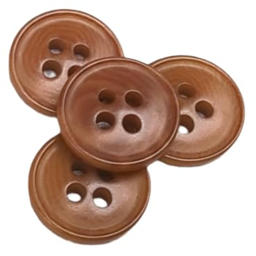 BOTIBOTON - 50 Corozo Classics Knöpfe – Vier Farben – Drei Maße – Hergestellt und versendet aus Spanien – Braun, 12 mm