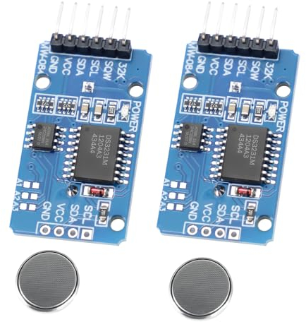 AT24C32 High Precision Clock Module RUIZHI 2 pièces Real Time Clock RTC I2C Compatible avec, Horloge en Temps Réel avec Batterie RTC I2C Compatible avec Arduino