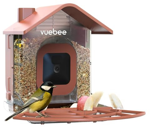 VUEBEE Vogelfutterspender für den Außenbereich, Vogelfutterstation mit Kameratasche, kompatibel mit Blink Outdoor-Kamera, intelligenter Vogelfutterspender für die Vogelbeobachtung mit Ihrer