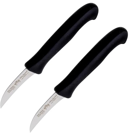 Otto Herder Manicure 2er Set Schälmesser Solingen, 16,5cm Messer für Obst Gemüse, rostfrei, mit Griff aus Kunststoff, Obstmesser Gemüsemesser mit gebogener 5,5cm Klinge