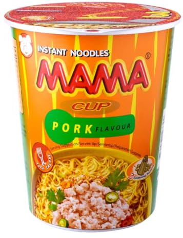 Nouilles Instantanées Mama 70g/Bol - Offres de 6, 12 et 24 Bol - Livraison Gratuite France (24, Porc)