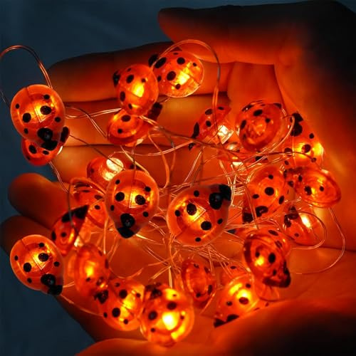 Sunshine Smile Ladybird Fairy Lights - 2 m 20 LED Luminous Beetle Light - Waterproof Decoration for Garden, Flower, Patio, Christmas, Weddings, Parties
