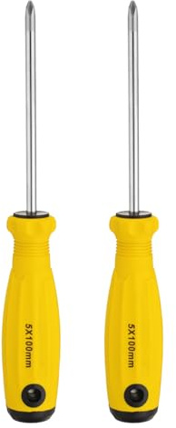 sourcing map Lot de 2 tournevis cruciformes PH2 #2 de 20,6 cm, tournevis magnétiques CR-V de 9,9 cm avec poignée ergonomique pour réparation de bricolage, jaune