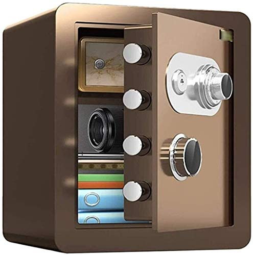 Coffre-fort Coffre-fort mécanique avec mot de passe, coffre-fort domestique, 45 cm, résistant au feu, étanche, anti-perçage, antivol, coffre-fort invisible (couleur : café doré)