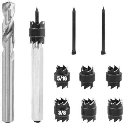 Gasea 10 Piezas Herramienta de Soldadura de Taladro de Acero de Alta Velocidad, Cortador de Soldadura de Punto de Brocas Hexagonales de 5/16 y 3/8, Kit de Cortador de Soldadura por Puntos Giratorio