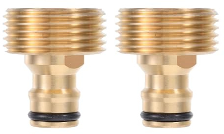Tesmotor 1 Zoll Außengewinde Messing-Schnellkupplung, Wasserhahn-Adapter mit 1 Zoll Außengewinde und Steckkupplung für Gartenschlauch