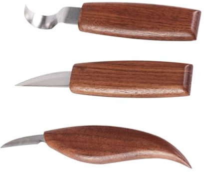 ARTSEWPLY 3pezzi Da Intaglio Con Manico Noce Utensili Per Lavorazione Del Strumenti Di Intaglio Resistente e Confortevole Per Progetti Fai Te e Artigianato