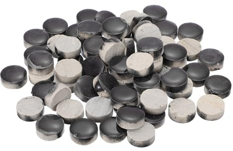 QUARKZMAN 200g Keramik-Mosaikfliesen für Bastelbedarf, runde schwarze Keramikfliesen für Mosaik-Kits Garten Trittplatten Cup Mat