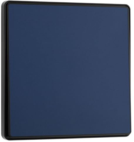 BG Electrical Single Wall Light Switch, 2-Way, Edge-to-Edge Rocker, Screwless Appearance, Round Edges, Evolve, Matt Blue, 20A, 16AX, PCDDB12EB