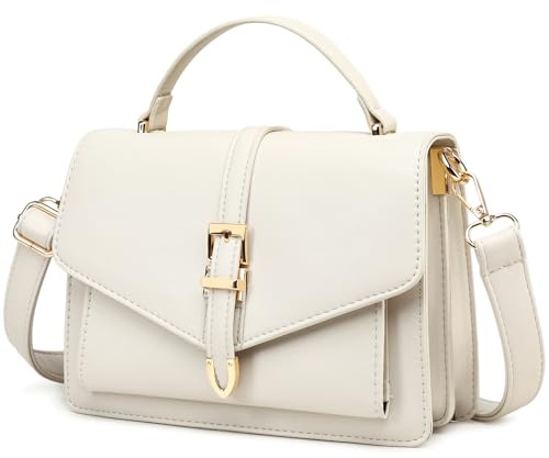 Travistar Handtasche Damen Mittelgroß Umhängetasche Schultertasche -Kunstleder Abendtasche Kupplung Elegant Crossbody Bag mit Abnehmbar Schultergurt Kreditkartenfächer, Apricot