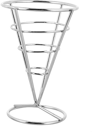 Garneck Small Light Iron Fried Chicken Rack French Fries Basket Snack Container Food Holder for Restaurant