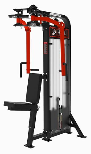 JKV Vertikale Butterfly Machine / Pec-Deck 2 in 1 mit 100 kg Gewichtspackung: Professionelle Brustmaschine, 5 verstellbare Arme, Rückenlehne 11 Ecken, Stahlrohr, Fitnessstudio & Home Gym