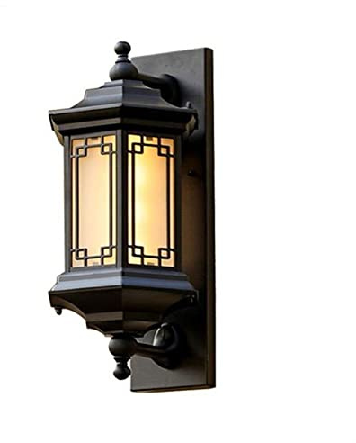 Generico Lampada a Muro, Lampada da Parete all'aperto retrò Compatible with la Parete a Tenuta stagna(Black)