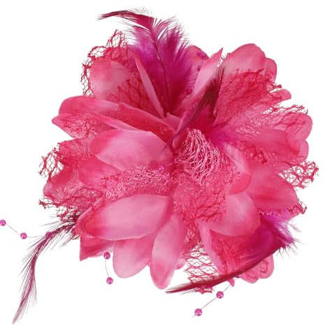 Mecool Plumes rétro Brochures Fleurs Plumes Fleurs Brochures Mariées Cheveux Brochures de Mariage Brochures de Mariage Brochures Chapeaux Cheveux (Rose)