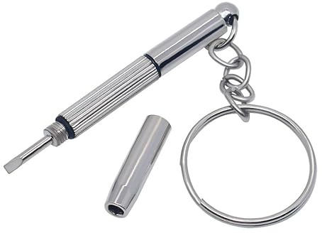 Multifunction Eyeglass Screwdriver – 3-in-1 Mini Hand Tool with Keychain, Precision Screwdriver for Glasses, Sunglasses, Watch Repair Kit, Portable Small Repair Tool for Eyewear and Accessories