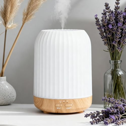 SternSinn Diffuseur Huiles Essentielles, 250ml Diffuseur Parfum Maison, Diffuseur D'huiles Essentielles avec 7 Couleurs, Minuterie D'arrêt Automatique, Diffuseur Parfum Electrique pour Maison, Bureau