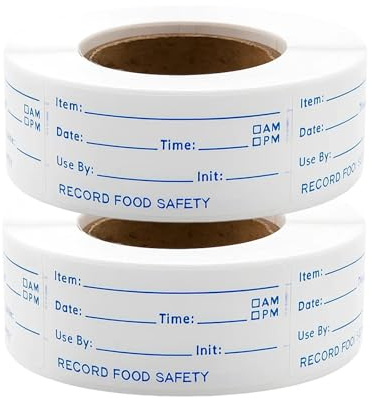 2 Rolls Food Label, Date Label, Freezer Labels, Freezer Labels for Food Storage, Easy to Write and Remove Kitchen Label for Containers, Jars, and Restaurants