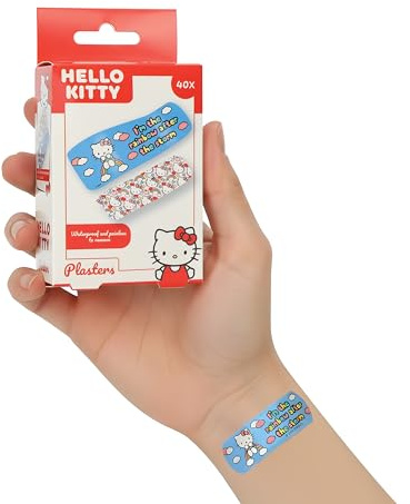 Tiritas infantiles de Hello Kitty, tiritas para heridas, resistentes al agua, 19 x 56 mm y 19 x 72 mm, 40 unidades
