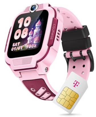 imoo Kids Watch Z3 Smartwatch för barn, GPS och telefonfunktion, integritet och förälder-app, lång batteritid, SOS, vattentät, Telekom SIM-kort, € Amazon-kupong efter registrering (rosa)