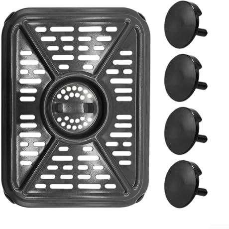 Replacement Air Fryer Crisper Plate 8x6.3 Inch, NonAdhere Grill Pan Compatible with DZ401 DZ550 10QT DualZone Air Fryers, Dishwasher Safe