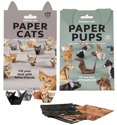 TIMJJG 100 Blatt Origami-Set Für Haustiere, Dreidimensionale 3D-Papierkunst, Handgefertigtes Materialpaket, Kreatives Papiermodell Für Tiere, Dekoration.