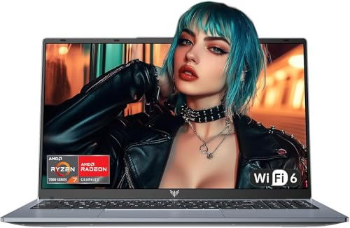 Tivique PC Portatile 15.6 FHD 1920x1080,Ryzen 5 7430U Processore Fino a 4.3 GHz Gaming Laptop 16GB RAM DDR4 * 2.512GB M.2 SSD Laptop,BT5.0, USB3.2,HDMI,Type-C,54.7 Wh Batteria,WiFi 6.0